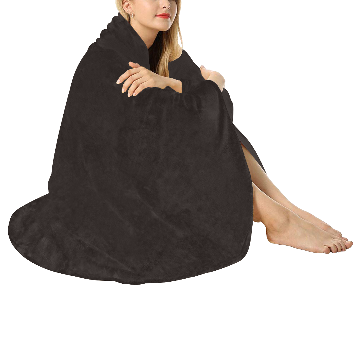 color licorice Circular Ultra-Soft Micro Fleece Blanket 60"