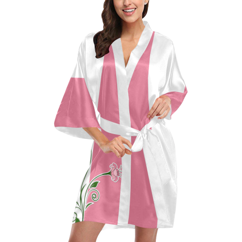 Pink Flower Kimono Robe