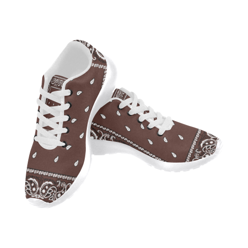 Brown Bandana Men-White Men’s Running Shoes (Model 020)