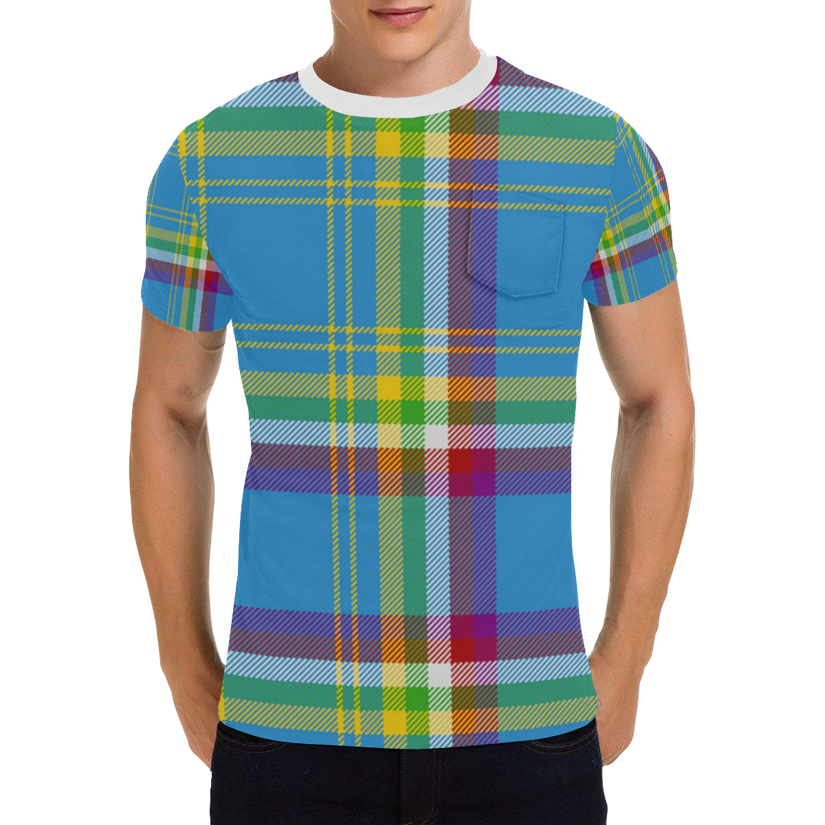 Yukon Tartan Men's All Over Print T-Shirt with Chest Pocket (Model T56)