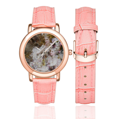 SISTERS Women's Rose Gold Leather Strap Watch(Model 201)