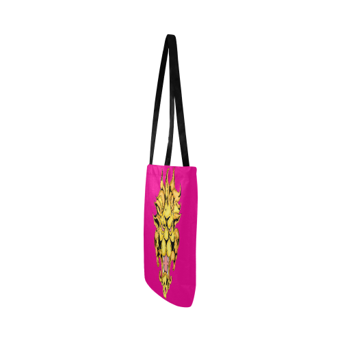 Gold Metallic Lion Pink Reusable Shopping Bag Model 1660 (Two sides)