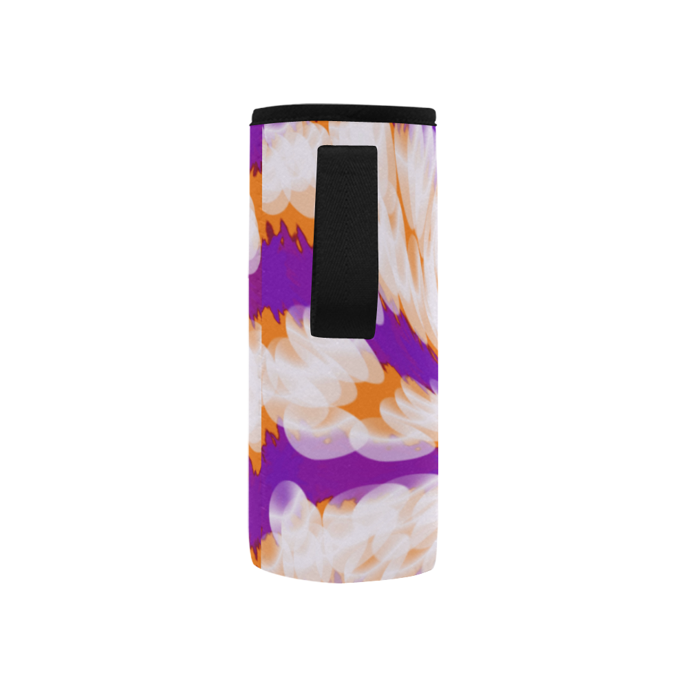 Purple Orange Tie Dye Swirl Abstract Neoprene Water Bottle Pouch/Small