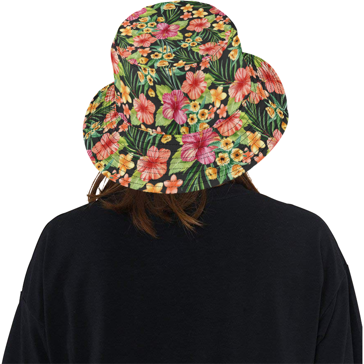 Awesome Tropical Hibiscus All Over Print Bucket Hat