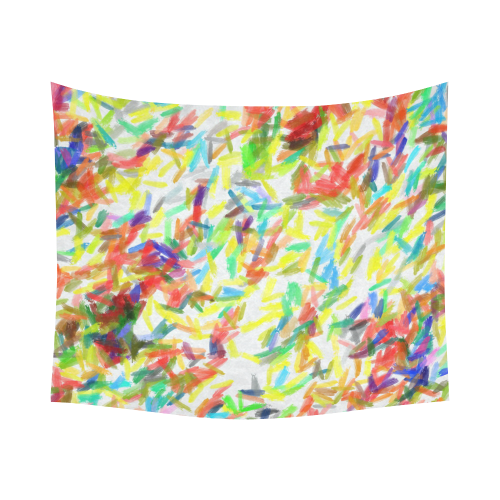 Colorful brush strokes Cotton Linen Wall Tapestry 60"x 51"