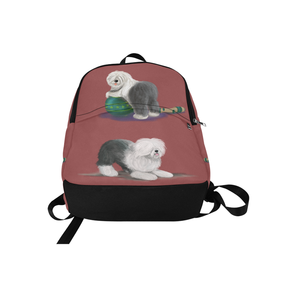 SHEEPDOG PLAYING PNG Fabric Backpack for Adult (Model 1659)