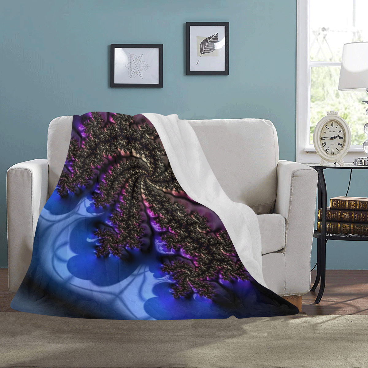 New Fractal Ultra-Soft Micro Fleece Blanket 43''x56''