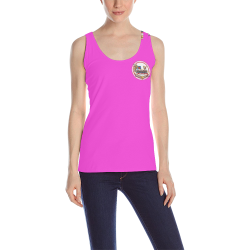 LasVegasIcons Pink Poker Chip on Pink All Over Print Tank Top for Women (Model T43)