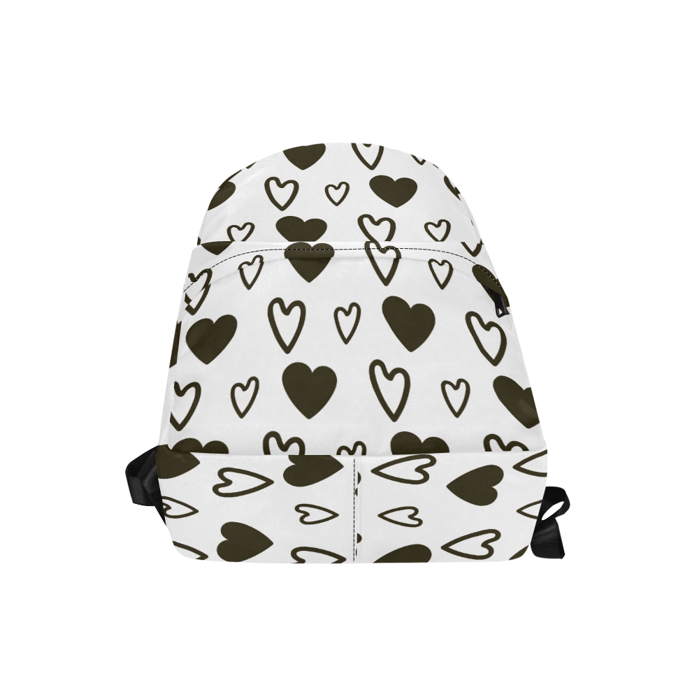 Black and White Hearts Unisex Classic Backpack (Model 1673)