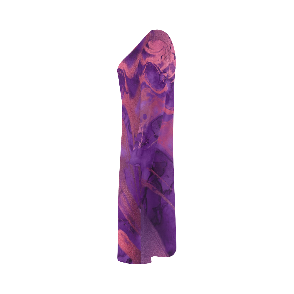 FD's Purple Marble Collection- Women's Purple Marble Bateau A-Line Dress 53086 Bateau A-Line Skirt (D21)