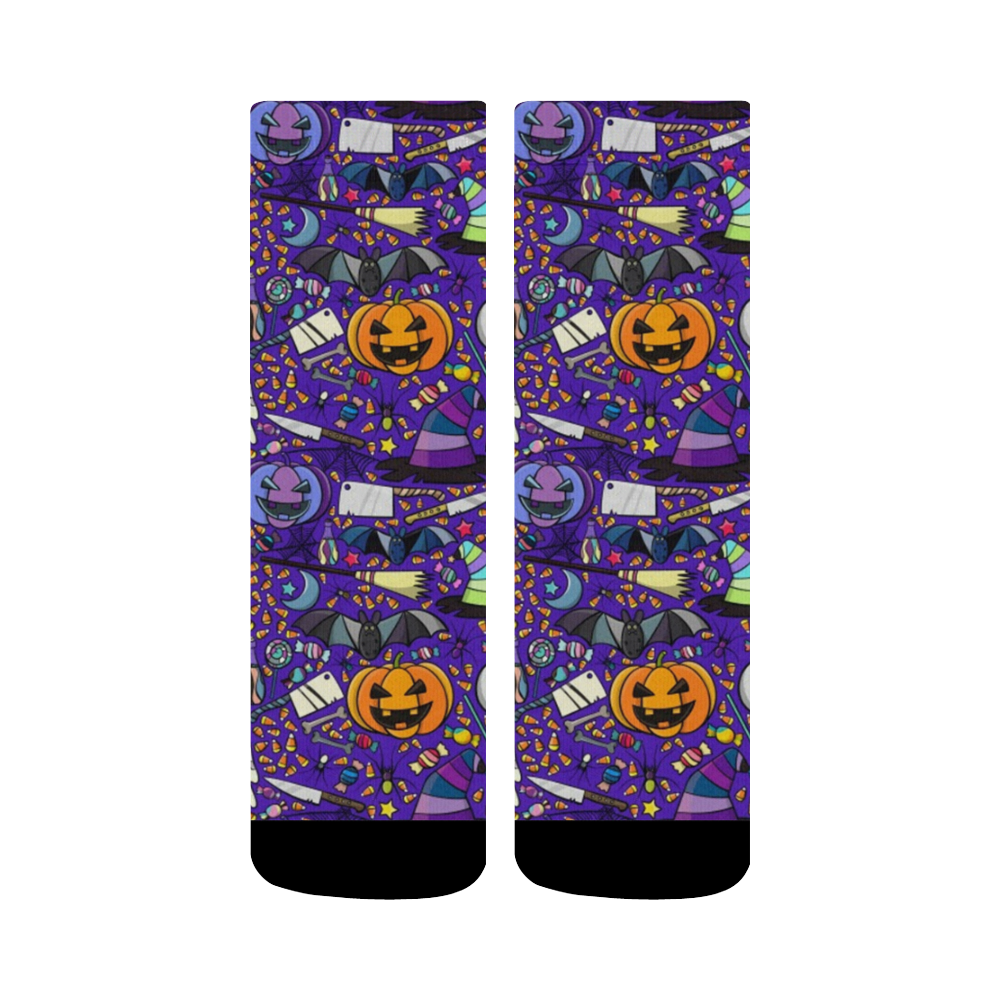Witchy Night Halloween Pattern Crew Socks