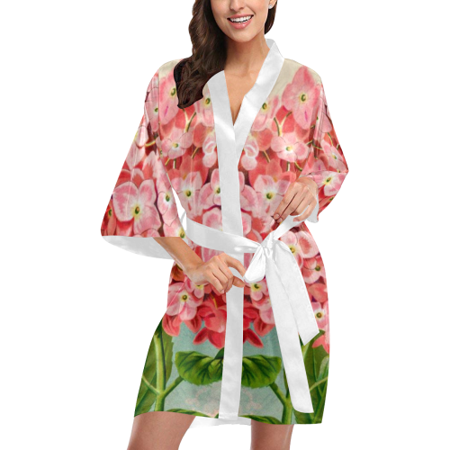 pink hydrangia Kimono Robe