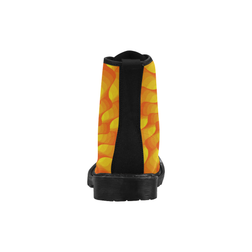 Orange yellow spiral Martin Boots for Women (Black) (Model 1203H)