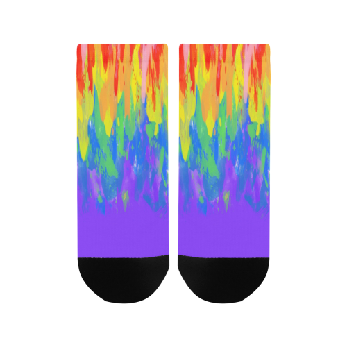 Flames Paint Abstract Purple Women's Ankle Socks