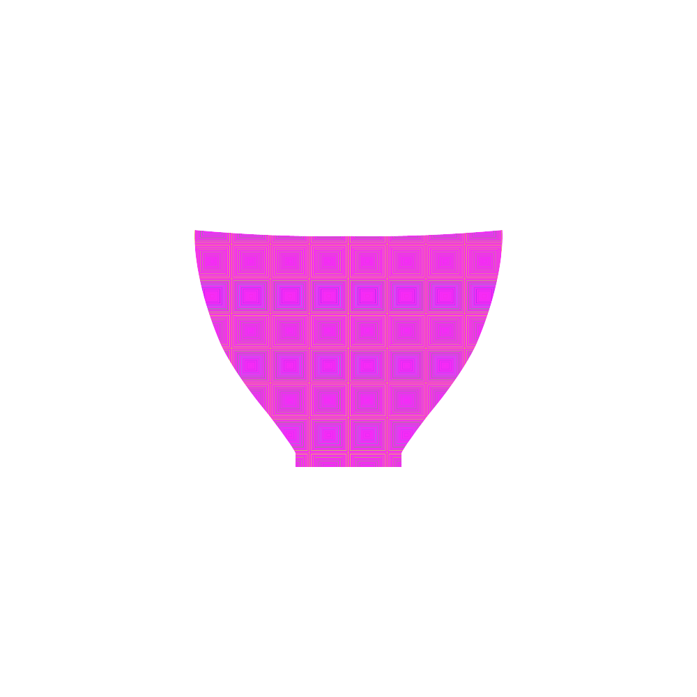 Pink golden multicolored multiple squares Custom Bikini Swimsuit