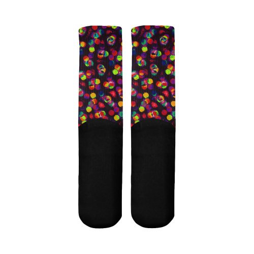 Rainbow Paint Splats Mid-Calf Socks (Black Sole)