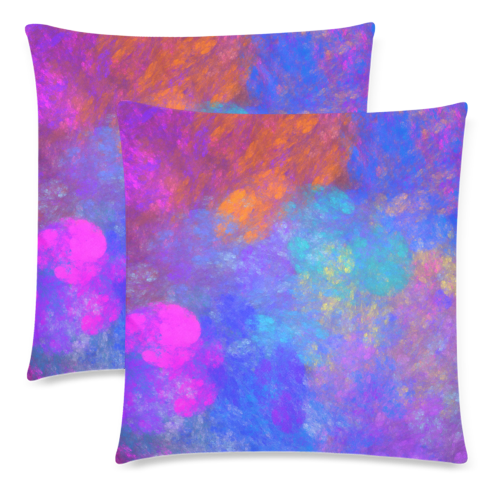 Color Soup Custom Zippered Pillow Cases 18"x 18" (Twin Sides) (Set of 2)