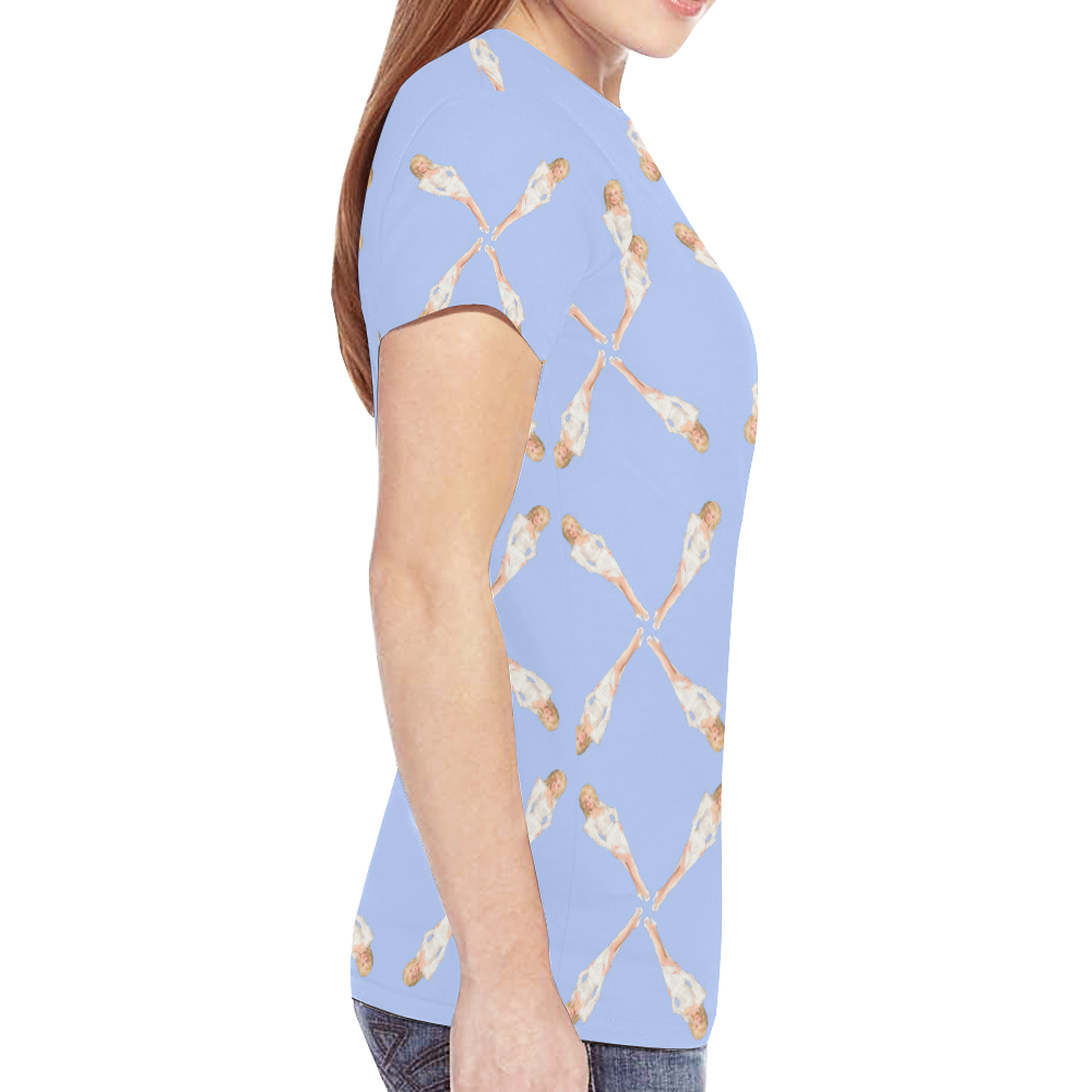 dolly blu New All Over Print T-shirt for Women (Model T45)
