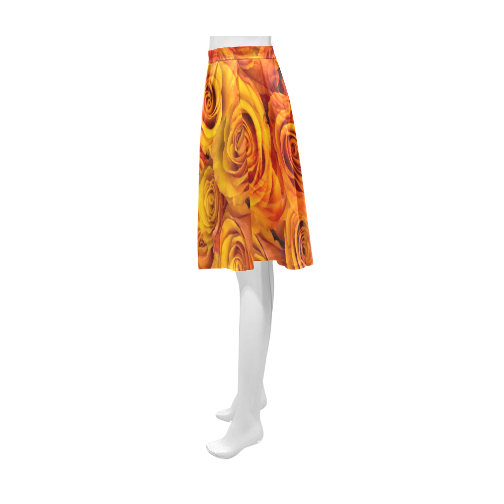 Grenadier Tangerine Roses Athena Women's Short Skirt (Model D15)