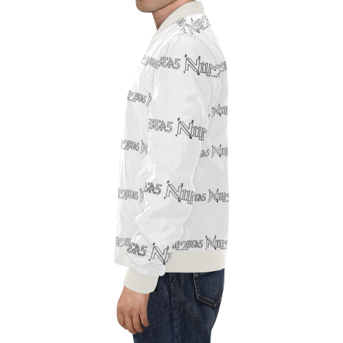 NUMBERS Collection All Over White All Over Print Bomber Jacket for Men (Model H19)