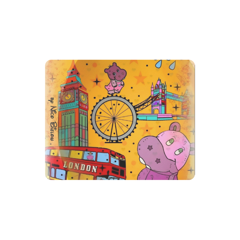 Hippo in London by Nico Bielow Rectangle Mousepad