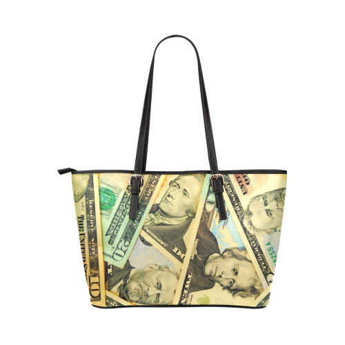 US DOLLARS Leather Tote Bag/Small (Model 1651)