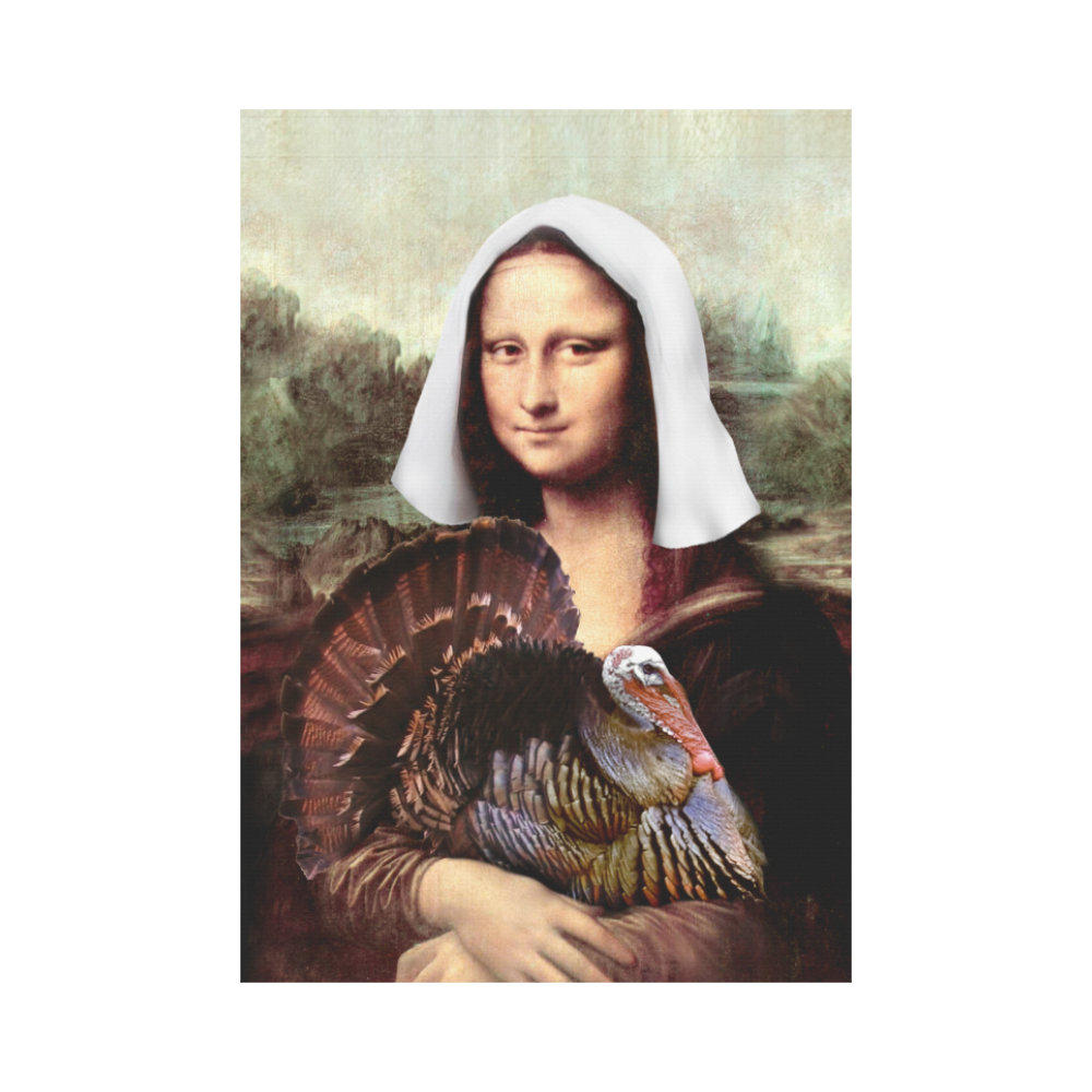 Mona Lisa Thanksgiving Garden Flag 28''x40'' （Without Flagpole）