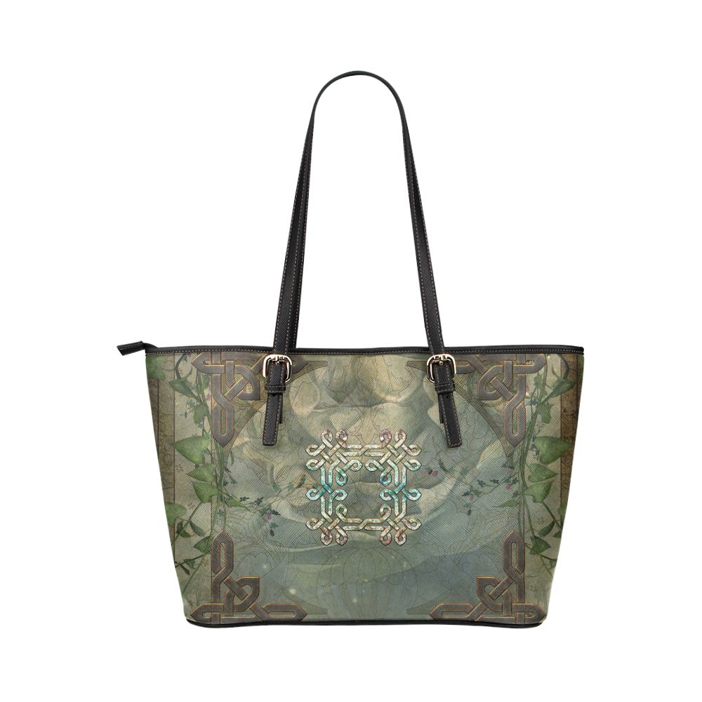 The celtic knot Leather Tote Bag/Large (Model 1651)