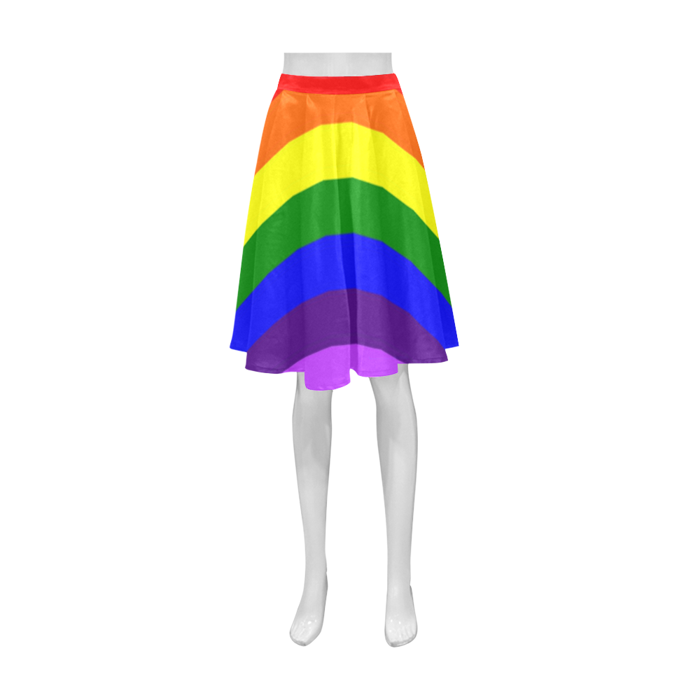 Rainbow Flag (Gay Pride - LGBTQIA+) Athena Women's Short Skirt (Model D15)