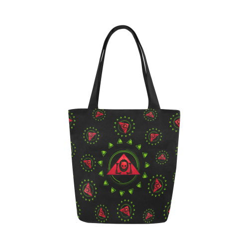 The Lowest of Low Triangle Skull "Roses" Canvas Tote Bag (Model 1657)
