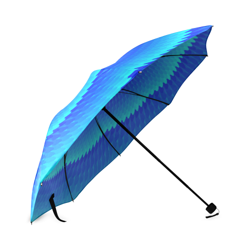 Blue spiral wave Foldable Umbrella (Model U01)