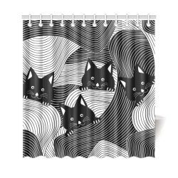 Hidden Kitties Shower Curtain 69"x72"