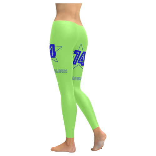 Dundealent 745 star Seahawks Green Women's Low Rise Leggings (Invisible Stitch) (Model L05)