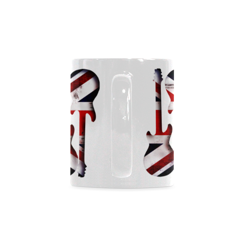 Union Jack British UK Flag Guitars White Mug(11OZ)