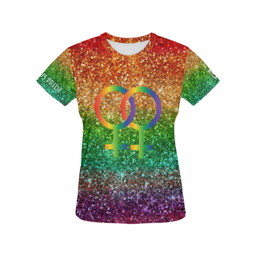 Fabulous Pride Collection- Gay Woman Symbol T-Shirt 53086FPGWT All Over Print T-Shirt for Women (USA Size) (Model T40)