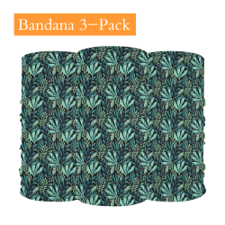 Leafy Green Bandana 3 Pack Face Mask Cover Multifunctional Headwear (Pack of 3)