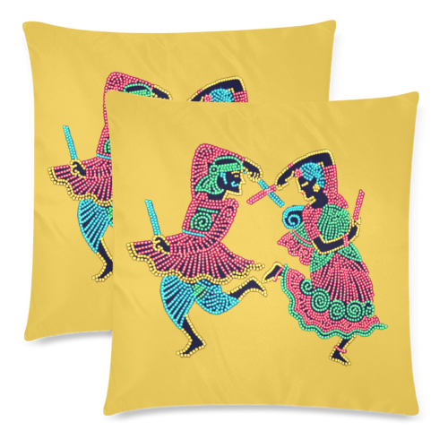 Indian Dancers Custom Zippered Pillow Cases 18"x 18" (Twin Sides) (Set of 2)