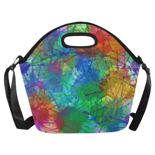 Colorful Abstract Neoprene Lunch Bag/Large (Model 1669)
