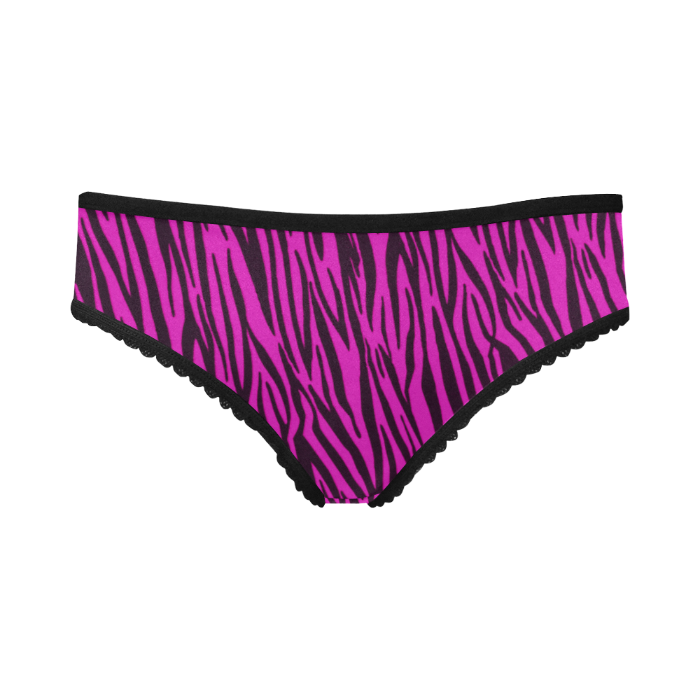 Pink Zebra Pattern Women's All Over Print Girl Briefs (Model L14)