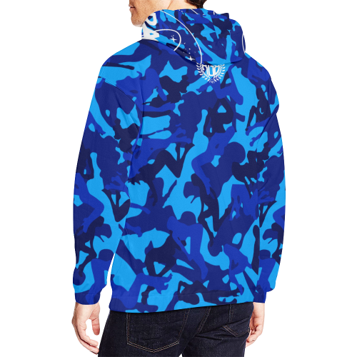 space virginz camo blue hoodie All Over Print Hoodie for Men/Large Size (USA Size) (Model H13)