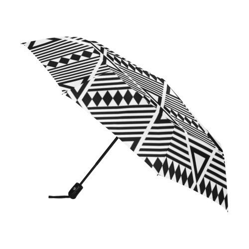 Black Aztec Tribal Anti-UV Auto-Foldable Umbrella (U09)