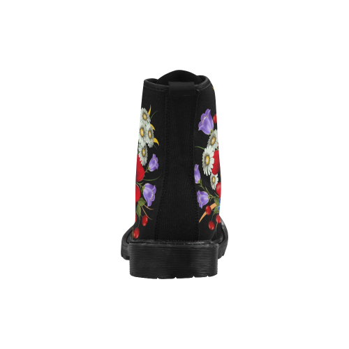 Bouquet Of Flowers Martin Boots for Men (Black) (Model 1203H)