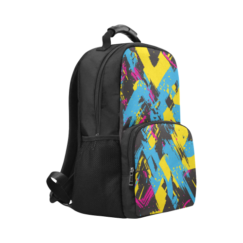 Colorful paint stokes on a black background Unisex Laptop Backpack (Model 1663)