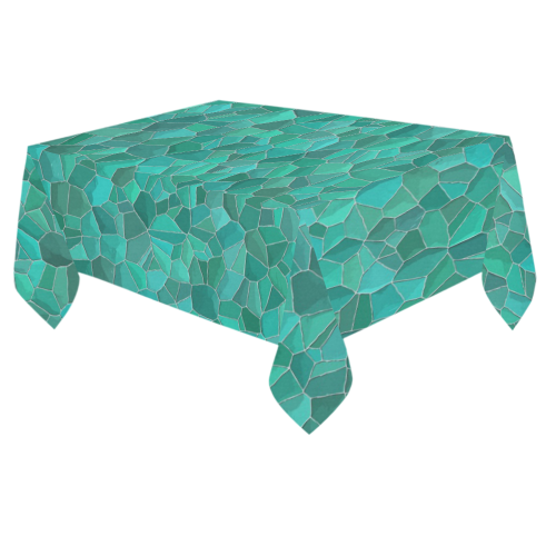 Turquoise Cotton Linen Tablecloth 60"x 84"