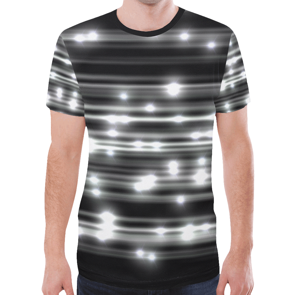 LIT (Black/White) New All Over Print T-shirt for Men (Model T45)