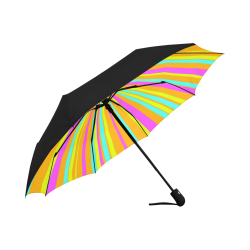 Colorful Neon ZOOM Stripes Anti-UV Auto-Foldable Umbrella (Underside Printing) (U06)
