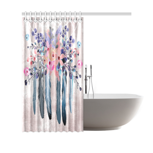 pink dreamcatcher floral Shower Curtain 69"x70"