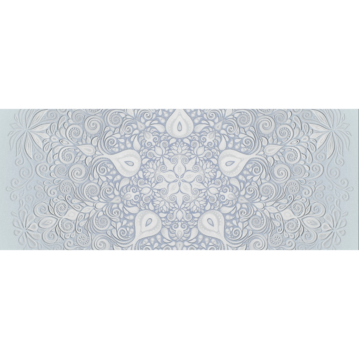 White and Blue Watercolor Mandala Pattern Gift Wrapping Paper 58"x 23" (5 Rolls)