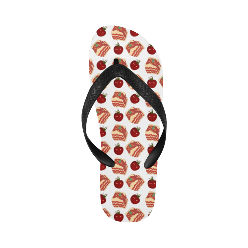 pasta pattern Flip Flops for Men/Women (Model 040)