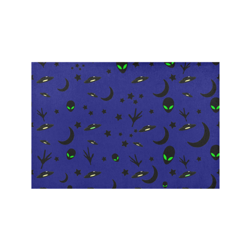Alien Flying Saucers Stars Pattern Placemat 12’’ x 18’’ (Set of 6)